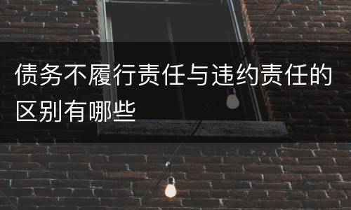 债务不履行责任与违约责任的区别有哪些