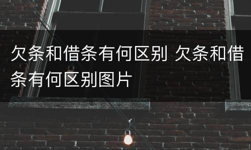 欠条和借条有何区别 欠条和借条有何区别图片