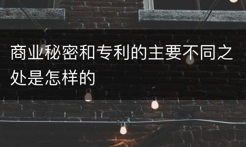 商业秘密和专利的主要不同之处是怎样的