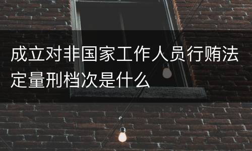 成立对非国家工作人员行贿法定量刑档次是什么