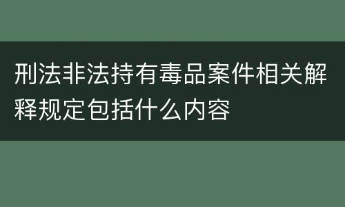 刑法非法持有毒品案件相关解释规定包括什么内容