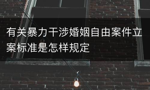 有关暴力干涉婚姻自由案件立案标准是怎样规定