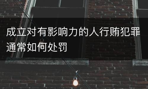 成立对有影响力的人行贿犯罪通常如何处罚