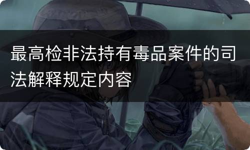 最高检非法持有毒品案件的司法解释规定内容