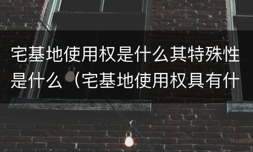 宅基地使用权是什么其特殊性是什么（宅基地使用权具有什么特点）