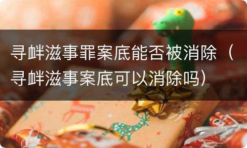 寻衅滋事罪案底能否被消除（寻衅滋事案底可以消除吗）