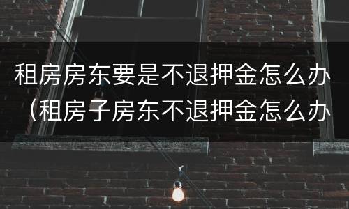 租房房东要是不退押金怎么办（租房子房东不退押金怎么办）