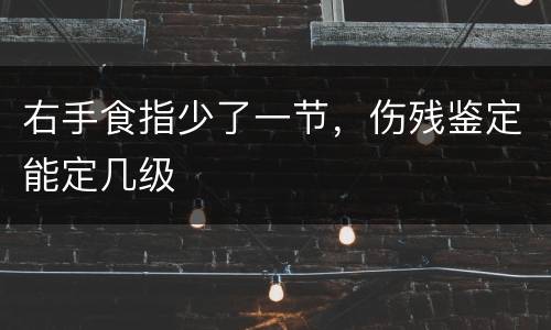 右手食指少了一节，伤残鉴定能定几级