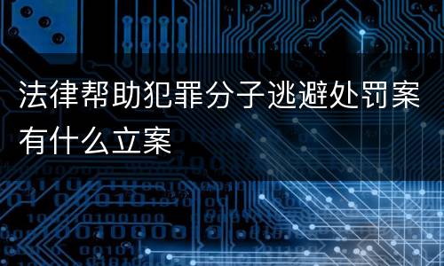 法律帮助犯罪分子逃避处罚案有什么立案