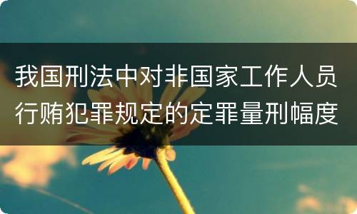 我国刑法中对非国家工作人员行贿犯罪规定的定罪量刑幅度是多少