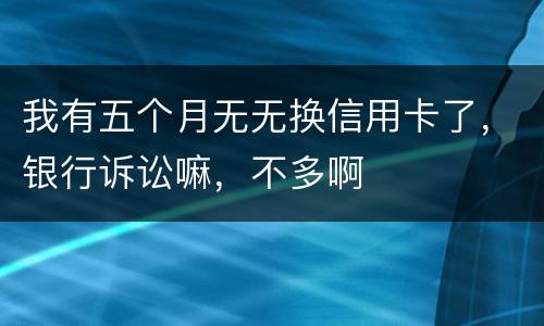 我有五个月无无换信用卡了，银行诉讼嘛，不多啊