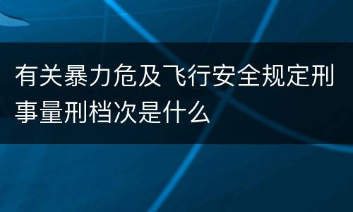 有关暴力危及飞行安全规定刑事量刑档次是什么