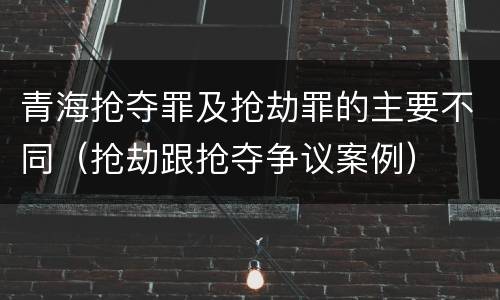 青海抢夺罪及抢劫罪的主要不同（抢劫跟抢夺争议案例）
