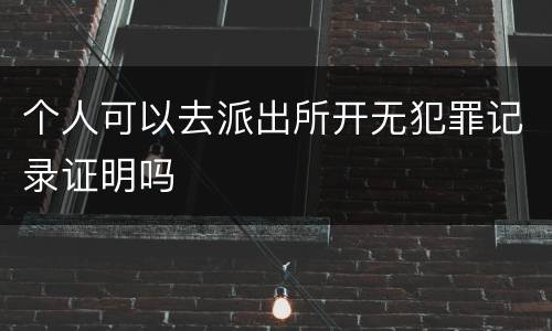 个人可以去派出所开无犯罪记录证明吗