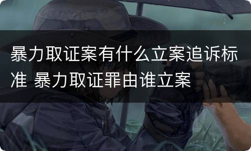 暴力取证案有什么立案追诉标准 暴力取证罪由谁立案