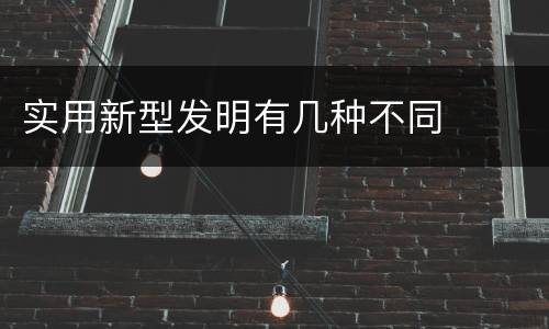 实用新型发明有几种不同