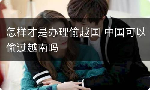 怎样才是办理偷越国 中国可以偷过越南吗