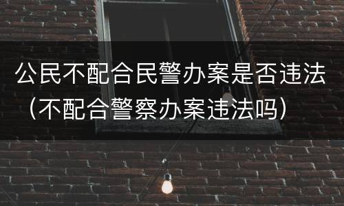 公民不配合民警办案是否违法（不配合警察办案违法吗）