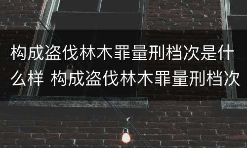 构成盗伐林木罪量刑档次是什么样 构成盗伐林木罪量刑档次是什么样子的