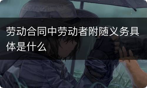 劳动合同中劳动者附随义务具体是什么