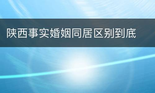 陕西事实婚姻同居区别到底