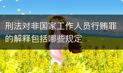 刑法对非国家工作人员行贿罪的解释包括哪些规定