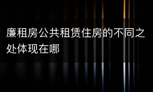 廉租房公共租赁住房的不同之处体现在哪