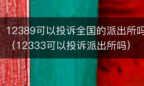 12389可以投诉全国的派出所吗（12333可以投诉派出所吗）