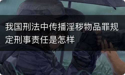 我国刑法中传播淫秽物品罪规定刑事责任是怎样