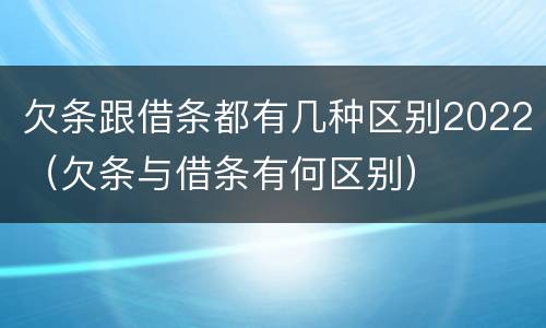 欠条跟借条都有几种区别2022（欠条与借条有何区别）