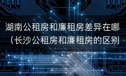 湖南公租房和廉租房差异在哪（长沙公租房和廉租房的区别）