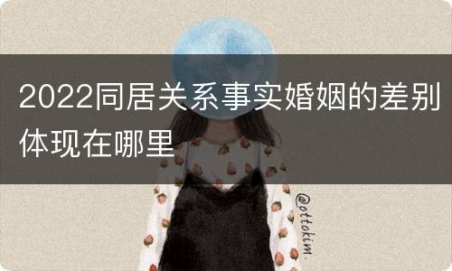 2022同居关系事实婚姻的差别体现在哪里
