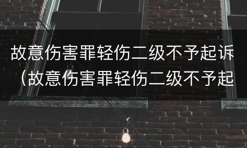 故意伤害罪轻伤二级不予起诉（故意伤害罪轻伤二级不予起诉吗）