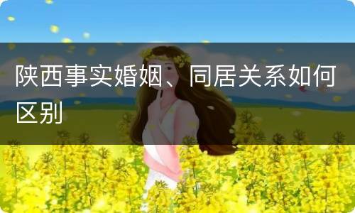 陕西事实婚姻、同居关系如何区别