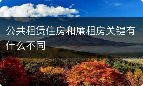 公共租赁住房和廉租房关键有什么不同