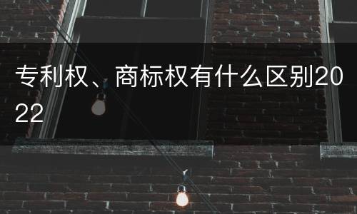 专利权、商标权有什么区别2022