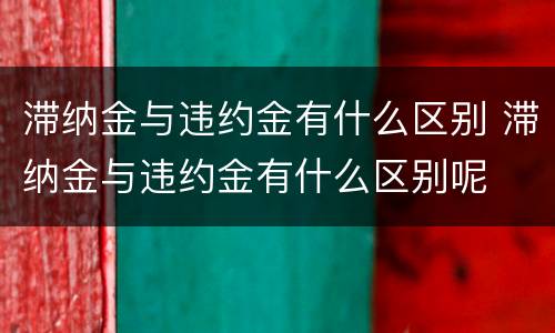 滞纳金与违约金有什么区别 滞纳金与违约金有什么区别呢