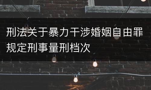 刑法关于暴力干涉婚姻自由罪规定刑事量刑档次