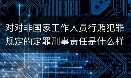 对对非国家工作人员行贿犯罪规定的定罪刑事责任是什么样的