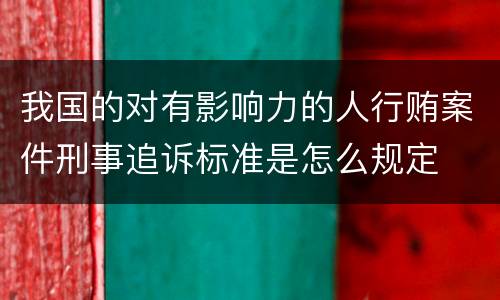 我国的对有影响力的人行贿案件刑事追诉标准是怎么规定