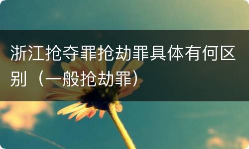 浙江抢夺罪抢劫罪具体有何区别（一般抢劫罪）