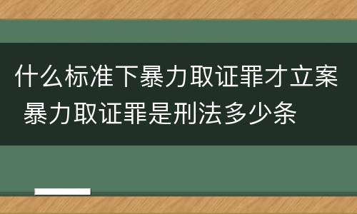 什么标准下暴力取证罪才立案 暴力取证罪是刑法多少条