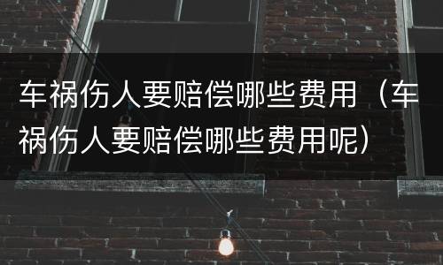 车祸伤人要赔偿哪些费用（车祸伤人要赔偿哪些费用呢）