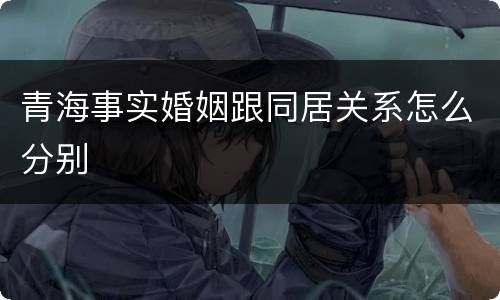 青海事实婚姻跟同居关系怎么分别