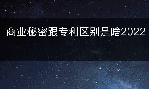 商业秘密跟专利区别是啥2022