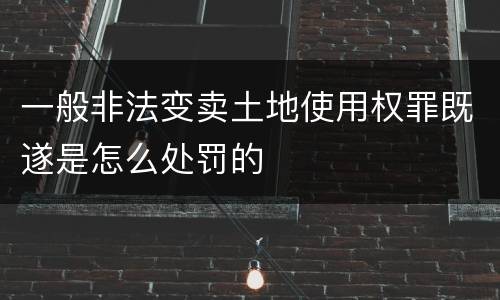 一般非法变卖土地使用权罪既遂是怎么处罚的