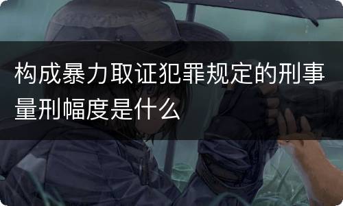 构成暴力取证犯罪规定的刑事量刑幅度是什么
