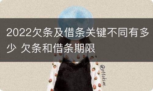 2022欠条及借条关键不同有多少 欠条和借条期限
