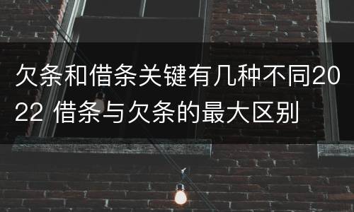 欠条和借条关键有几种不同2022 借条与欠条的最大区别