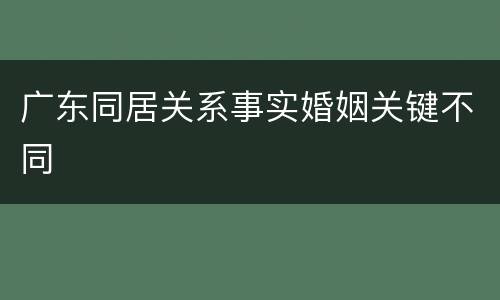 广东同居关系事实婚姻关键不同